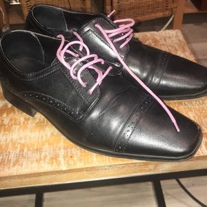 Perry Ellis Black Leather Dress Shoes
